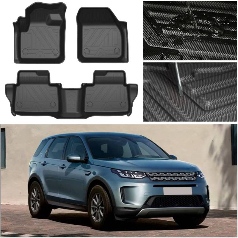 yingpuchuang Gummi Auto Fußmatten für Land Rover Discovery Sport 2020 5 Sitze Fussmatten Wasserdicht rutschfest Gummimatten Allwetter Schutz Innere Zubehör Vollständiger Satz Schwarz von yingpuchuang