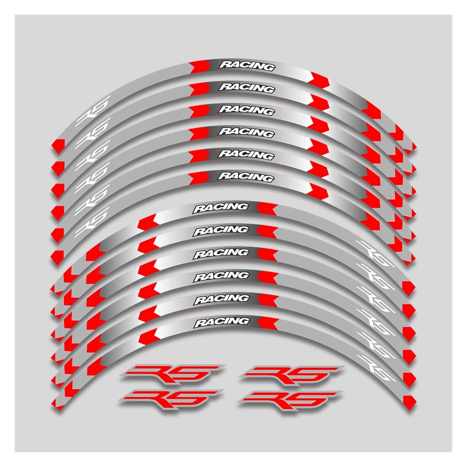 Für A&prilia RS 125 Rs125 17-Zoll-Motorradaufkleber Felgenreifen wasserdichte Aufkleber Räder Nabe Reflektierendes Streifenbandset Motorrad-Felgenaufkleber(Red A2) von yjzYHL