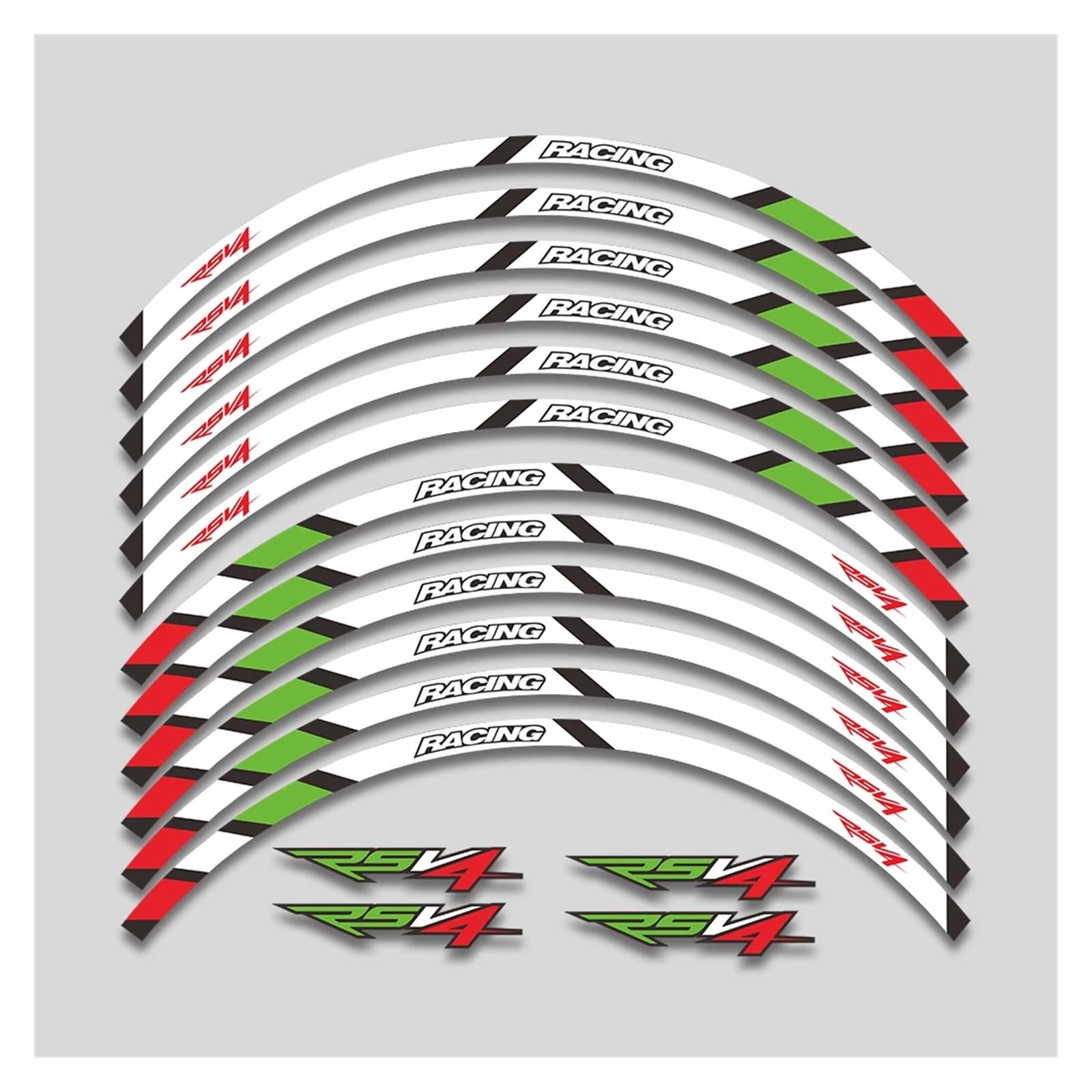 Für A&prilia RSV4 Rs V4 RF RFW 17-Zoll-Motorradaufkleber Räder Nabe Reflektierende Streifen Felge Reifen wasserdichte Aufkleber Set Motorrad-Felgenaufkleber(White B1) von yjzYHL