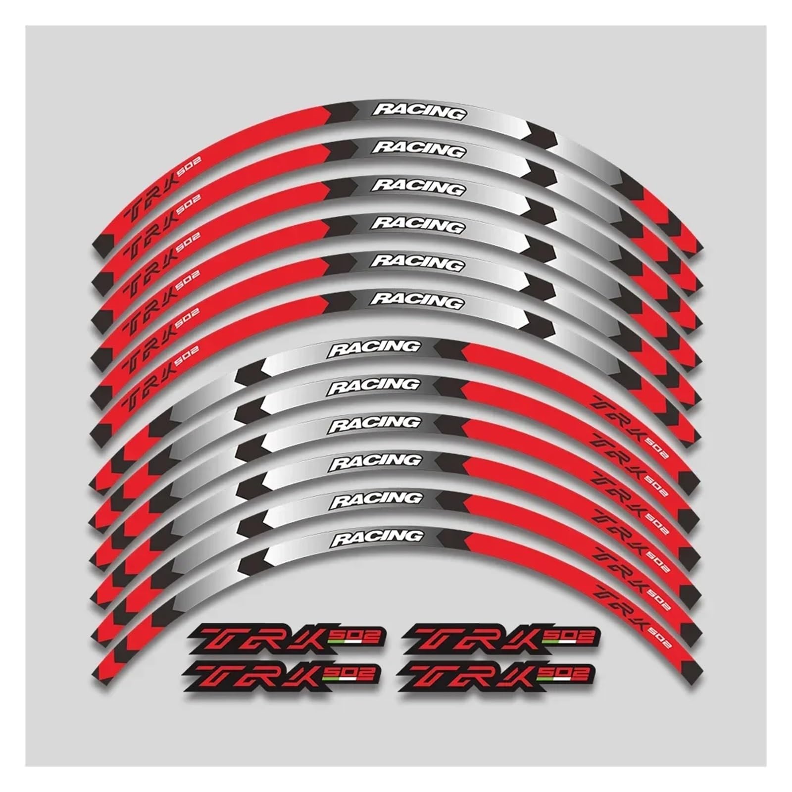 Für B&enelli TRK 502 Trk502 2016–2022 Motorrad-Aufkleber, Radnabe, reflektierender Streifen, Felgenaufkleber, Aufkleber, Klebeband-Set Motorrad-Felgenaufkleber(Red) von yjzYHL