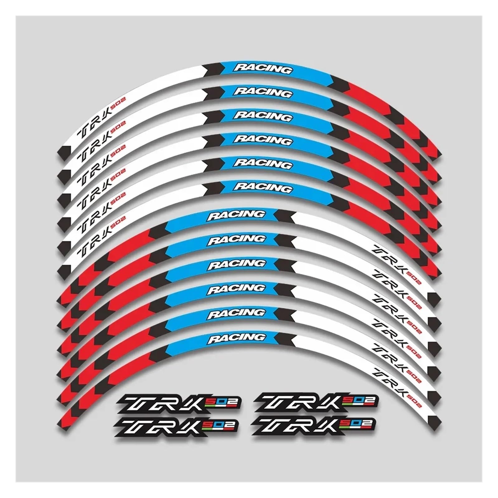 Für B&enelli TRK 502 Trk502 2016–2022 Motorrad-Aufkleber, Radnabe, reflektierender Streifen, Felgenaufkleber, Aufkleber, Klebeband-Set Motorrad-Felgenaufkleber(White Blue Red) von yjzYHL