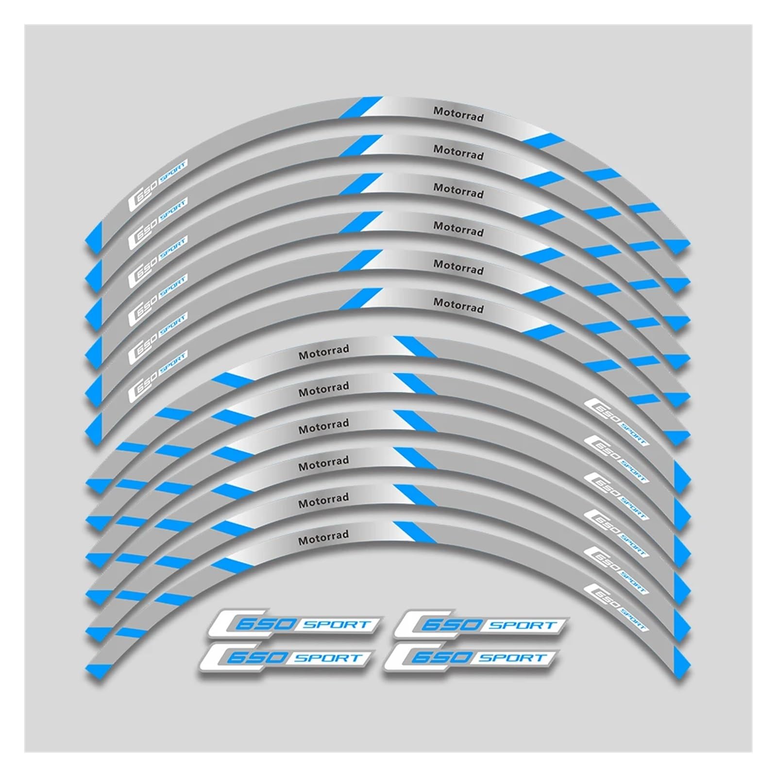 Für C650 Für Sport Für C650SPORT Motorrad Räder Hub Aufkleber Reifen Dekorative Aufkleber Reflektierende Streifen Aufkleber Band Set Motorrad-Felgenaufkleber(2L B Bule) von yjzYHL