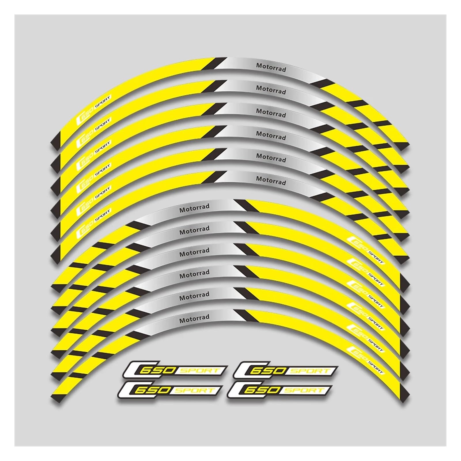 Für C650 Sport Für C650SPORT C 650 Sport Reflektierende Motorrad Rad Aufkleber Im Inneren Von Hub Decals Felge Streifen Band Motorrad-Felgenaufkleber(2L A Yellow) von yjzYHL