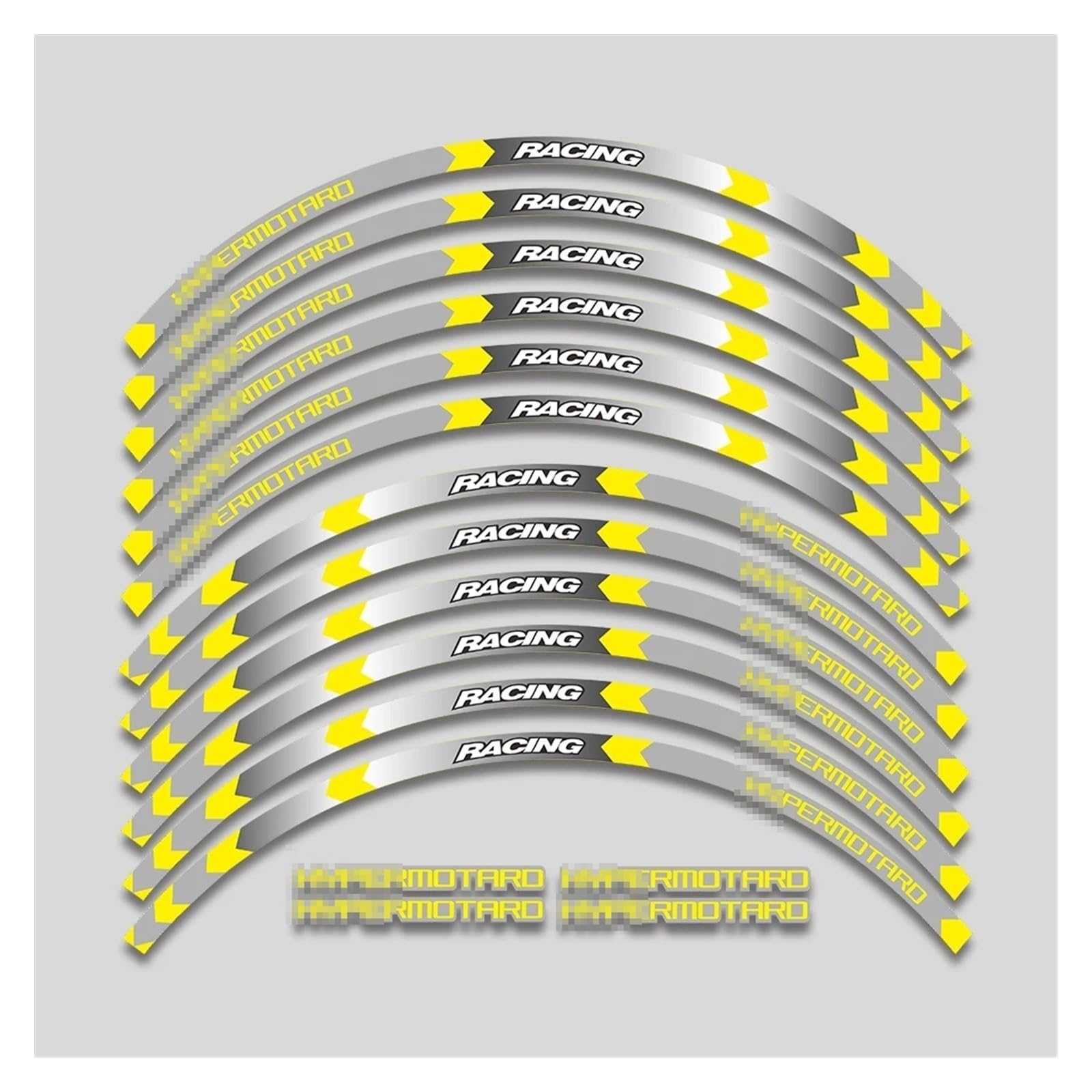 Für D&UCATI Für Hypermotard 939 821 796 950 1100 17-Zoll-Motorradaufkleber Radnabe Reflektierende Streifen Felgenaufkleber Motorrad-Felgenaufkleber(Yellow A2) von yjzYHL