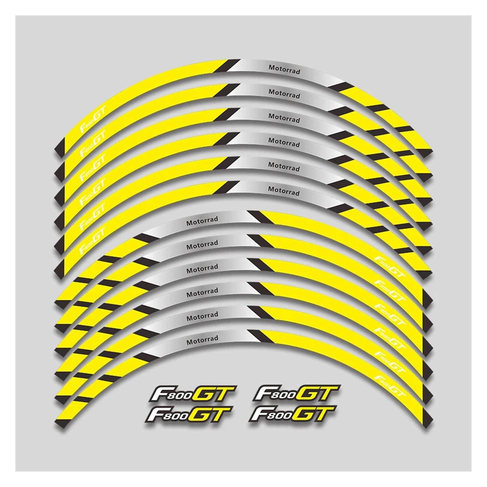 Für F800GT F 800GT 800 F800 Gt Motorrad Räder Hub Aufkleber Dekorative Aufkleber Felge Reflektierende Streifen Band Set Motorrad-Felgenaufkleber(2L A Yellow) von yjzYHL