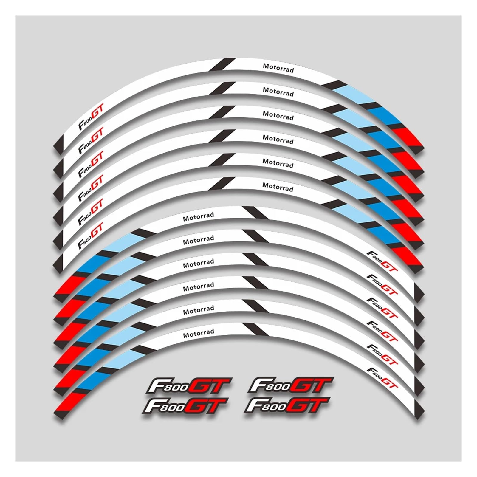 Für F800GT F 800GT F800 Gt Reflektierende Motorrad Rad Aufkleber Im Inneren Von Hub Decals Felge Streifen Band Motorrad-Felgenaufkleber(2L A White) von yjzYHL