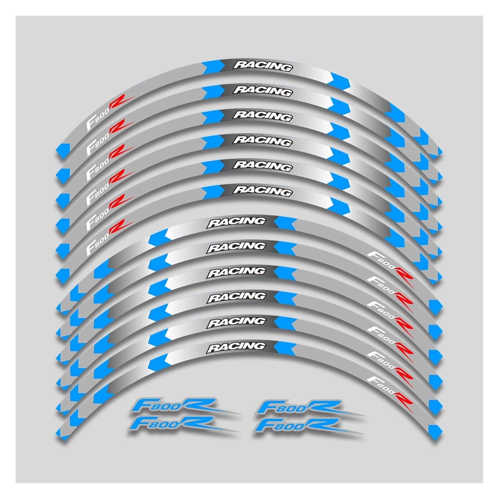 Für F800R F 800R 800 F800 R Motorrad Räder Aufkleber Felge Reifen Dekorative Aufkleber Reflektierende Streifen Band Set Motorrad-Felgenaufkleber(1L B Bule) von yjzYHL