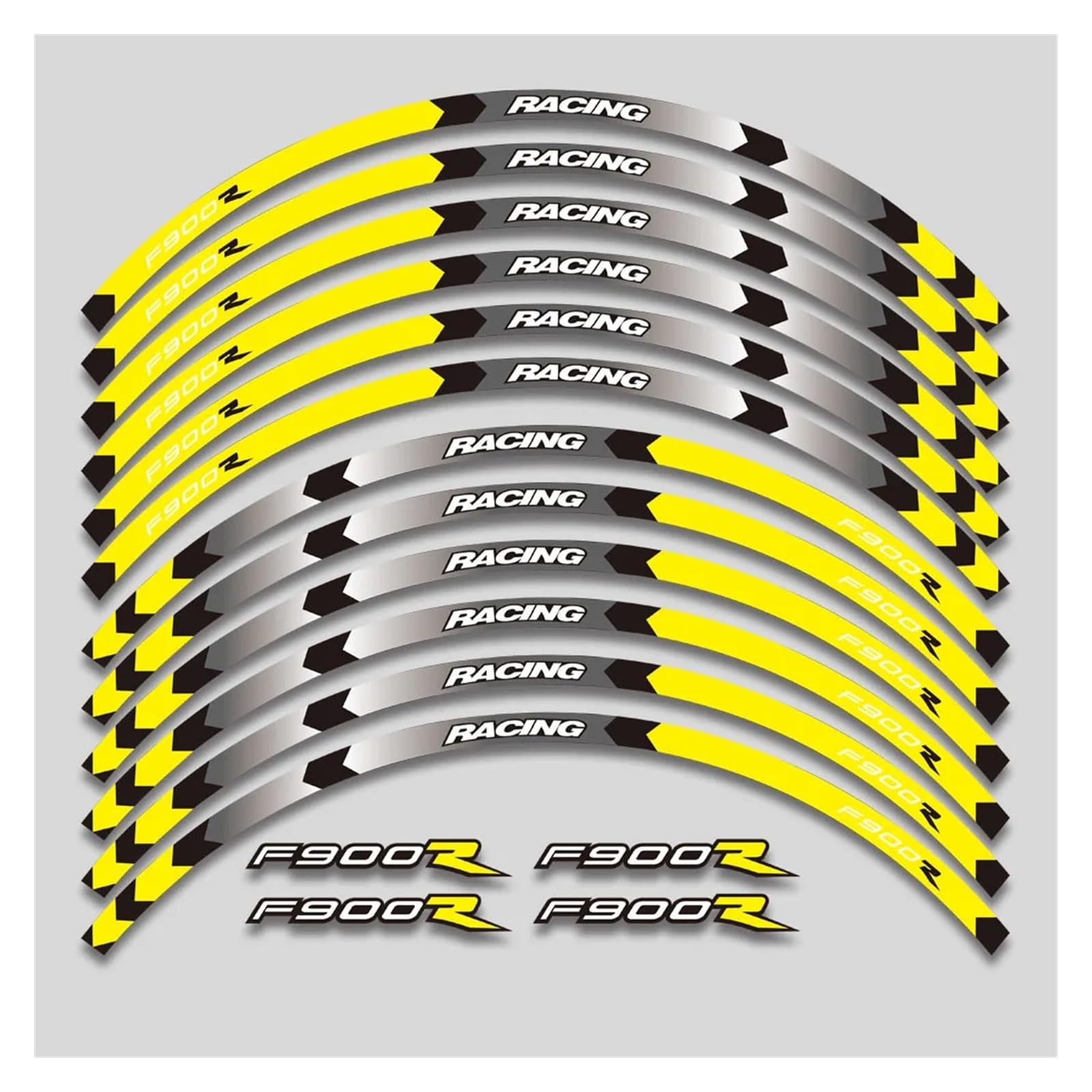 Für F900R F 900R F900 R Motorrad Innenräder Aufkleber Reflektierende Streifen Dekorative Felge Reifen Aufkleber Aufkleber Motorrad-Felgenaufkleber(1L A Yellow) von yjzYHL