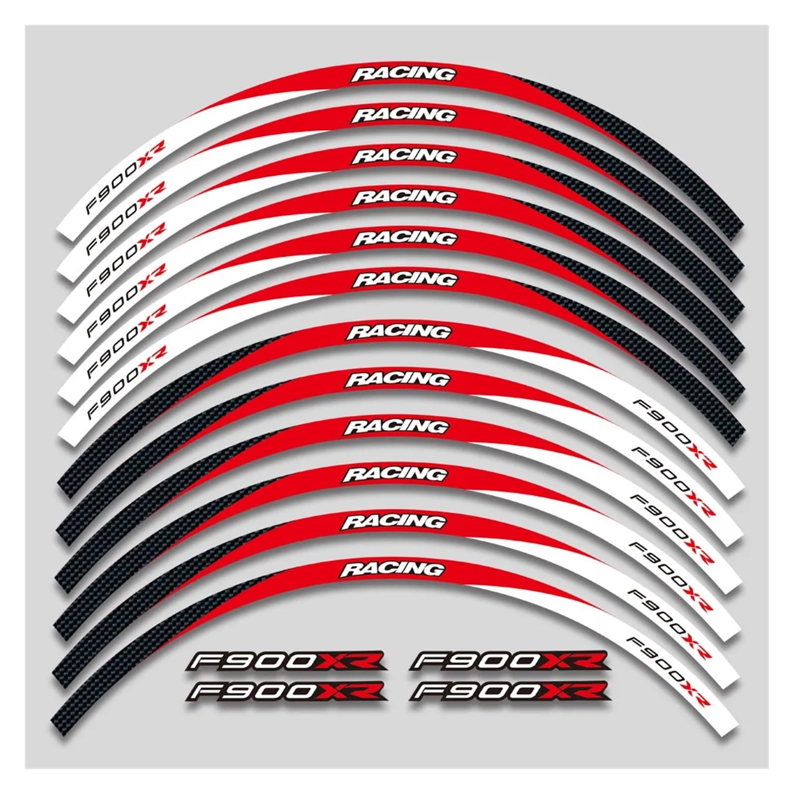 Für F900XR F900 XR F 900 XR F900xr Motorrad Räder Aufkleber Reflektierende Streifen Felge Reifen Dekorative Decals Set Motorrad-Felgenaufkleber(3L A Red) von yjzYHL