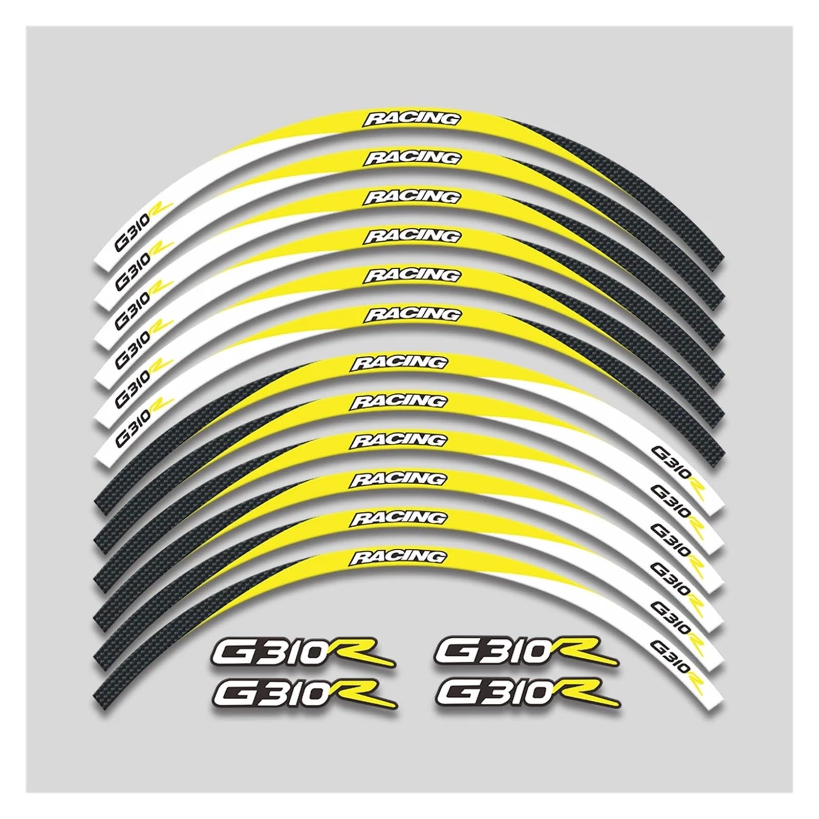 Für G310r G 310R G310 R Motorrad Räder Aufkleber Felge Reifen Reflektierende Streifen Wasserdicht Dekorative Decals Set Motorrad-Felgenaufkleber(3L A Yellow) von yjzYHL