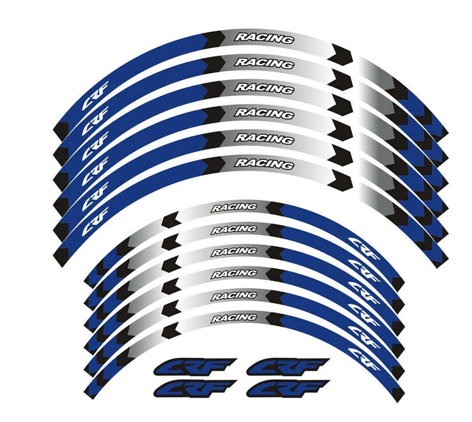 Für H&ONDA CRF 50F CRF 70F CRF 80F Motorrad-Radaufkleber, wasserdicht, reflektierende Aufkleber, Felgenstreifen Motorrad-Felgenaufkleber(Blue 2) von yjzYHL