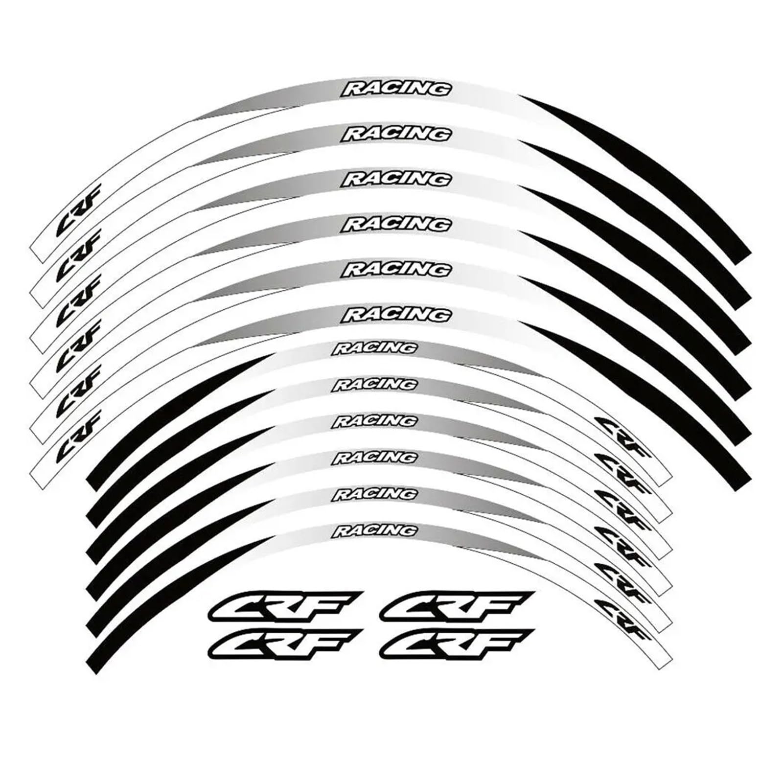 Für H&ONDA CRF450X CRF 450X 2005-2021 21 "18" Felge Motorrad Räder Aufkleber Decals Reflektierende Streifen Set Motorrad-Felgenaufkleber(White B) von yjzYHL