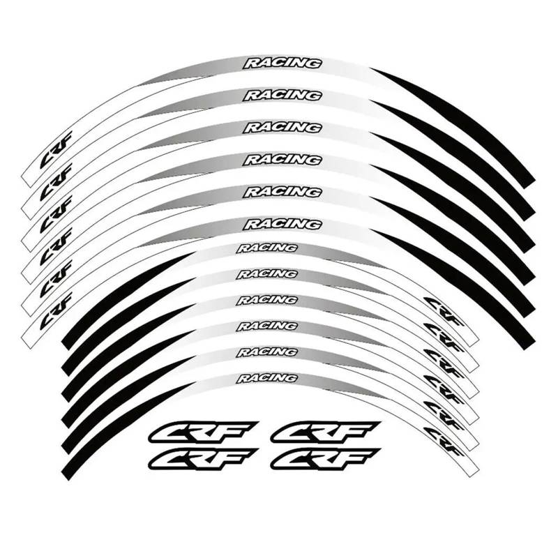 Für H&ONDA CRF450X CRF 450X 2005-2021 21 "18" Felge Motorrad Räder Aufkleber Decals Reflektierende Streifen Set Motorrad-Felgenaufkleber(White B) von yjzYHL