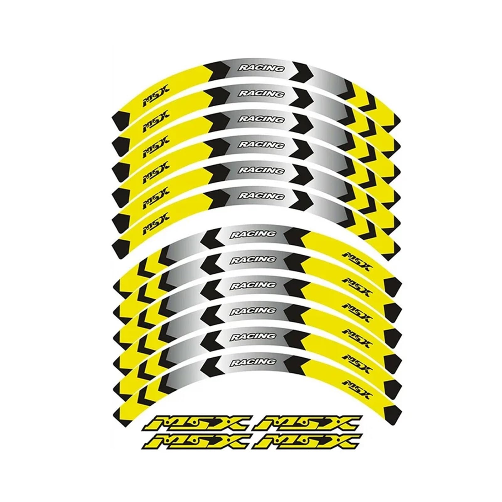 Für H&ONDA MSX125 SF MSX 125 Für Grom 2013-2021 Motorrad FELGE Rad Streifen Decals Band Aufkleber Motorrad-Felgenaufkleber(Yellow) von yjzYHL