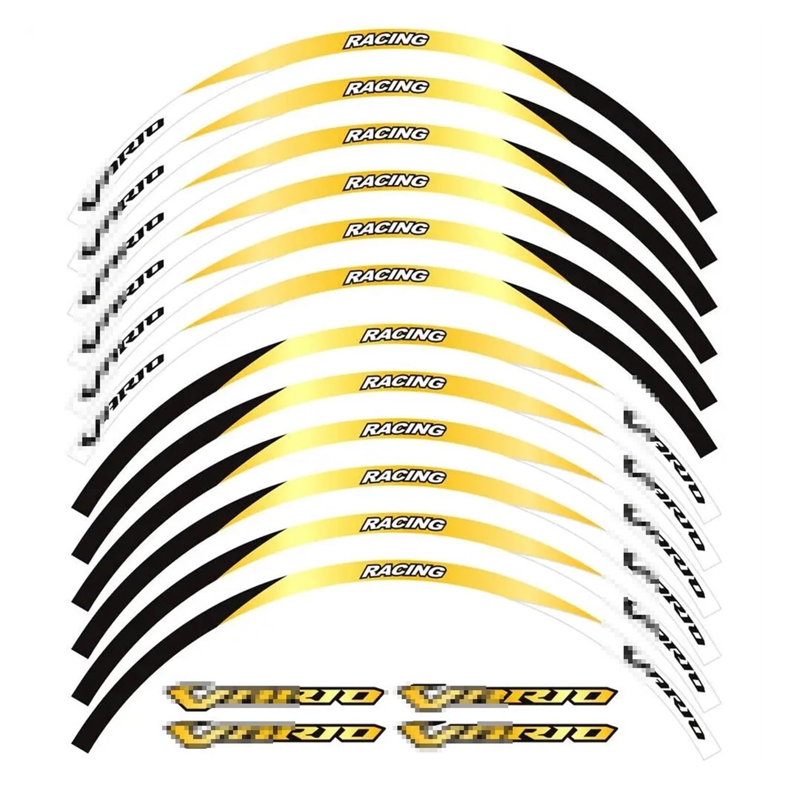 Für H&ONDA für Vario 125 150 160 14-Zoll-Motorradaufkleber Radnabenaufkleber VOLLER Rim Reflektierender Aufkleber Streifenbandsatz Motorrad-Felgenaufkleber(Gold-E) von yjzYHL