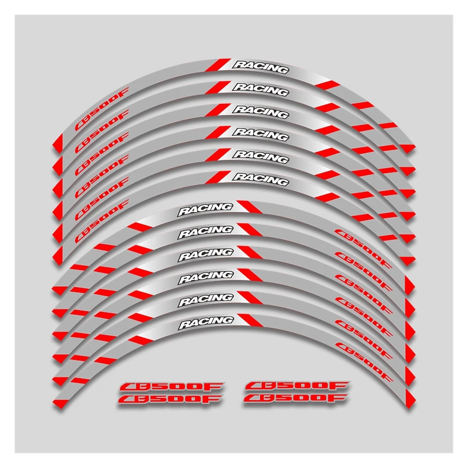 Für H&onda CB500F CB 500F 500 Cb500 F Motorrad 17-Zoll-Muster Räder Aufkleber Felge Reifen Reflektierende Streifen Aufkleber Motorrad-Felgenaufkleber(2L B Red) von yjzYHL