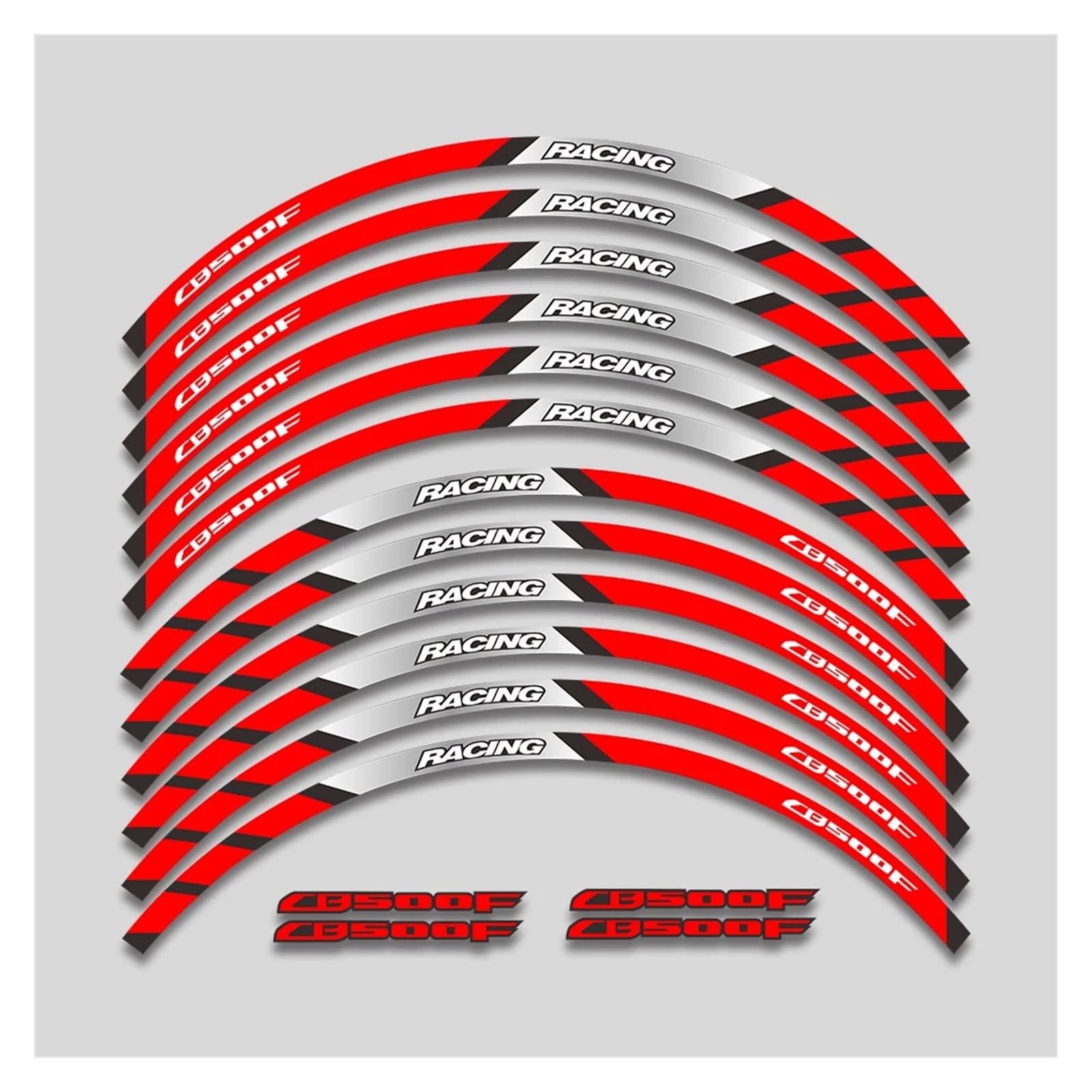 Für H&onda CB500F CB 500F 500 Cb500 F Motorrad Radnabenaufkleber Reflektierende Streifenband Felgenreifenaufkleber Aufkleberset Motorrad-Felgenaufkleber(2L A Red) von yjzYHL