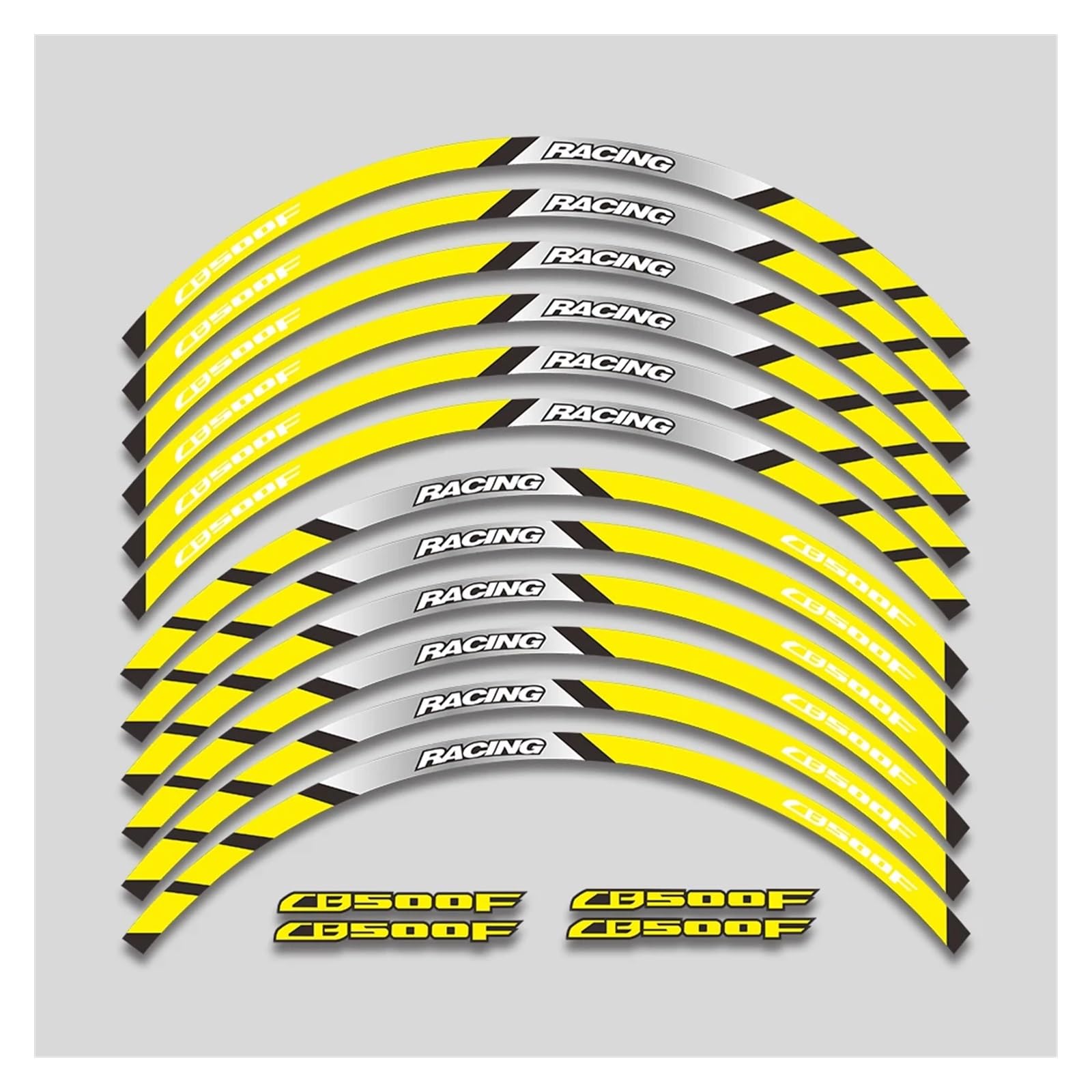 Für H&onda CB500F CB 500F 500 Cb500 F Motorrad Radnabenaufkleber Reflektierende Streifenband Felgenreifenaufkleber Aufkleberset Motorrad-Felgenaufkleber(2L A Yellow) von yjzYHL