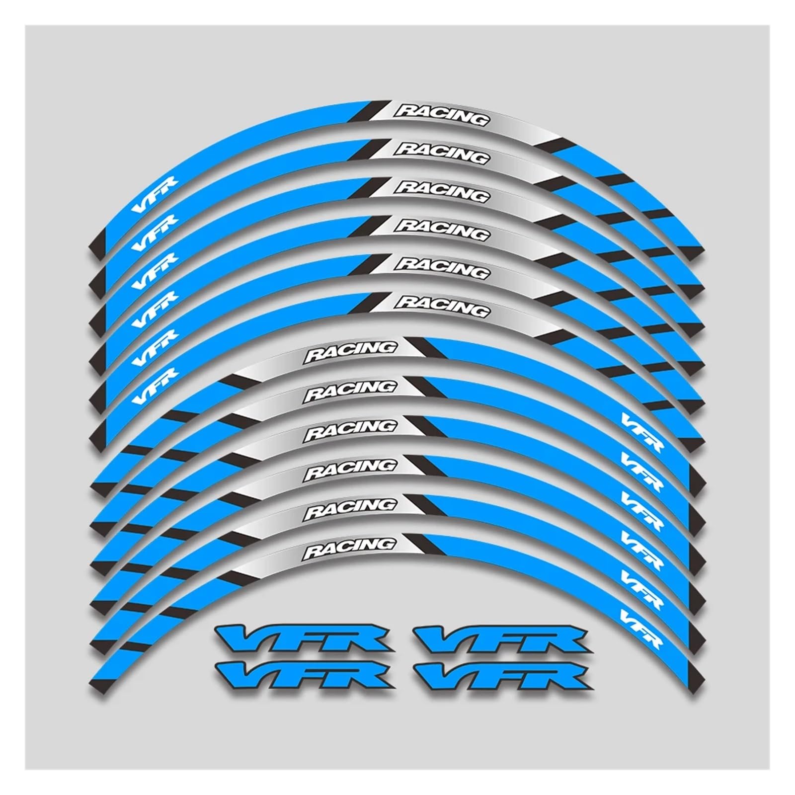 Für H&onda VFR750 VFR800 VFR1200 Motorrad Vorder- und Hinterräder Rand Außenrand Aufkleber Reflektierende Streifen Rad Motorrad-Felgenaufkleber(Blue B1) von yjzYHL