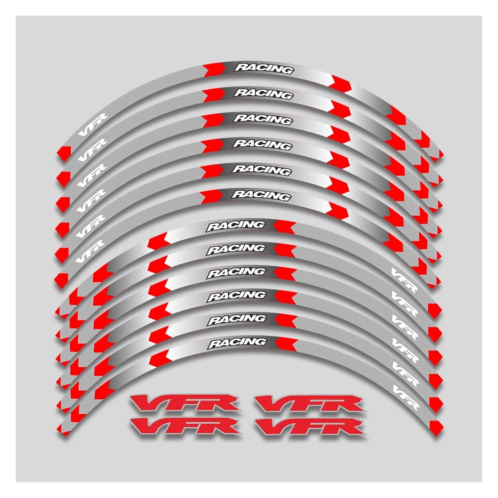 Für H&onda VFR750 VFR800 VFR1200 Motorrad Vorder- und Hinterräder Rand Außenrand Aufkleber Reflektierende Streifen Rad Motorrad-Felgenaufkleber(Red A2) von yjzYHL