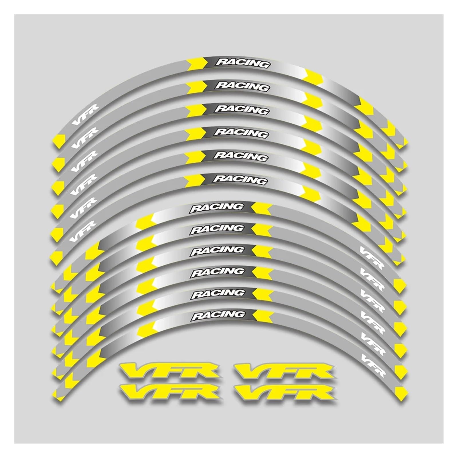 Für H&onda VFR750 VFR800 VFR1200 VFR1200F VFR 750 800 1200 1200F Motorradräder Nabenaufkleber Felgenreflexstreifen Motorrad-Felgenaufkleber(1L B Yellow) von yjzYHL