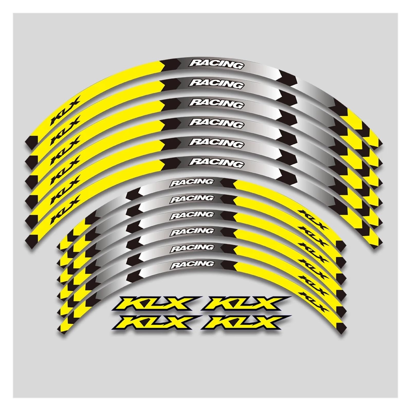 Für K&AWASAKI KLX 400 400R 400SR 450R 300 300R 250S 250 250R 230 230S 230R R Motorradfelgenaufkleber Radnaben-Reflexaufkleber Motorrad-Felgenaufkleber(1 Style A Yellow) von yjzYHL