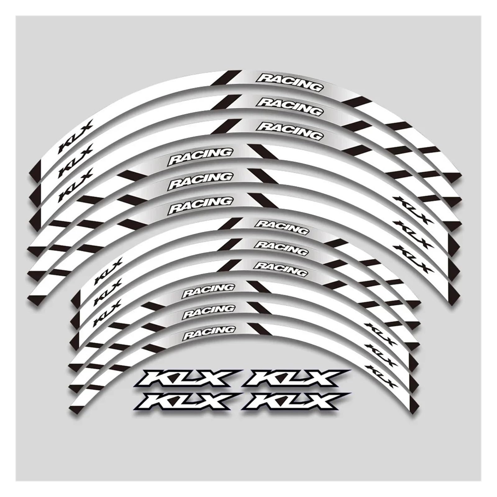 Für K&AWASAKI KLX250 KLX250S KLX250R KLX450R Motorrad Aufkleber Felge Reifen Aufkleber Radnabe Reflektierende Streifen Klebeband Set Motorrad-Felgenaufkleber(2 Style A White) von yjzYHL