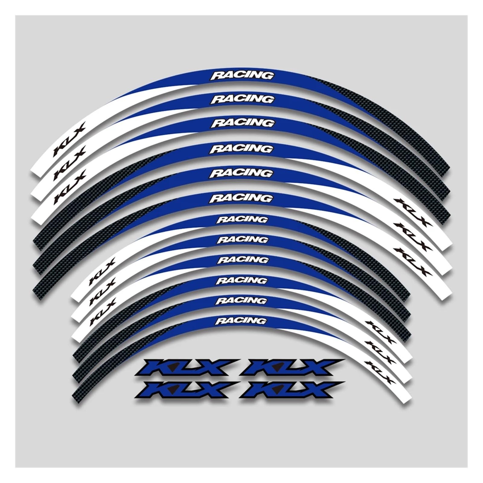 Für K&AWASAKI KLX250 KLX250S KLX250R KLX450R Motorradaufkleber Felgenreifen Aufkleber Radnabe Reflektierende Streifenband-Set Motorrad-Felgenaufkleber(3 Style A 2Bule) von yjzYHL