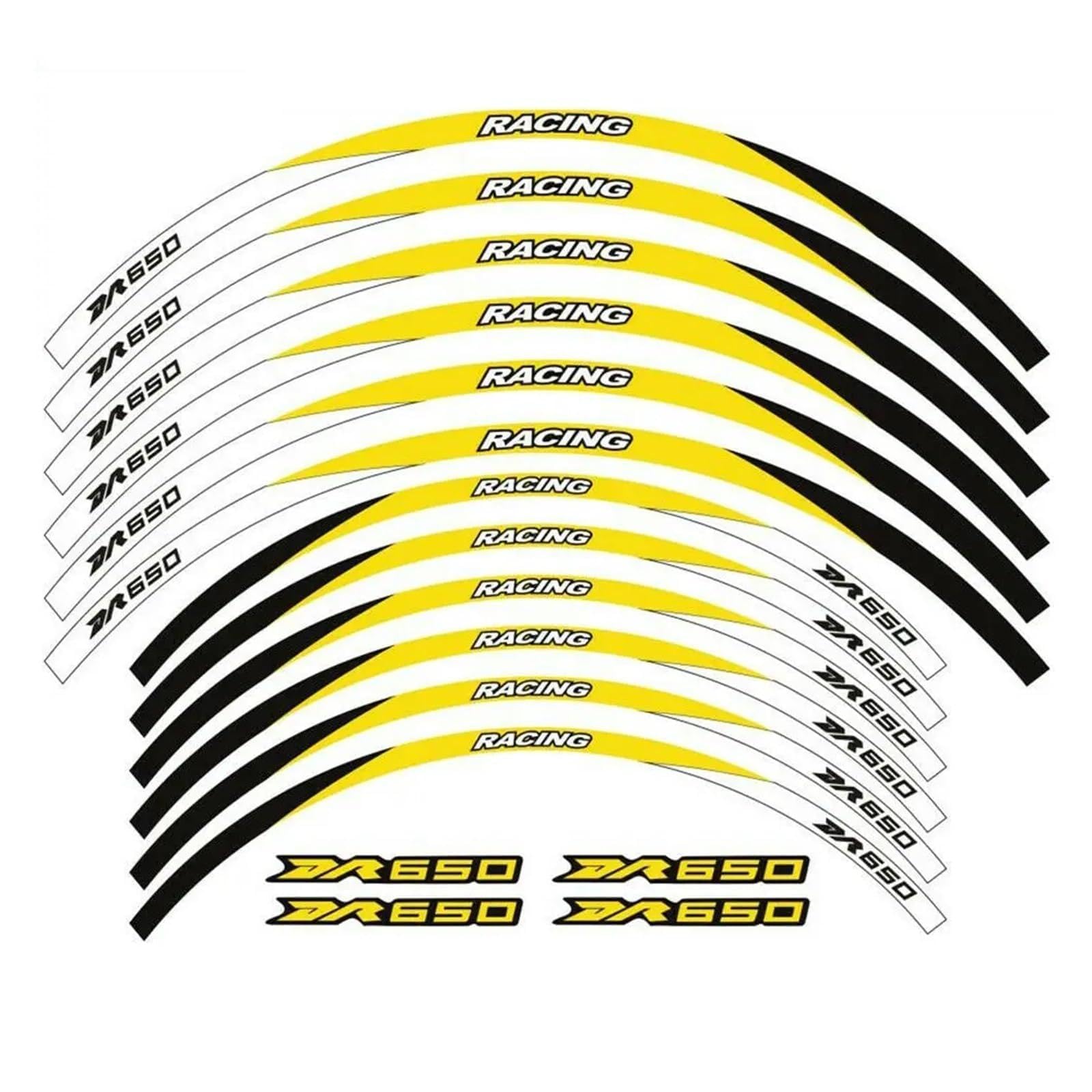 Für S-uzuki DR650S DR650SE DR 650S 650SE 650 S SE Motorrad 18-Zoll-Radaufkleber Aufkleber Reflektierende Felge Motorrad-Felgenaufkleber(Yellow B) von yjzYHL