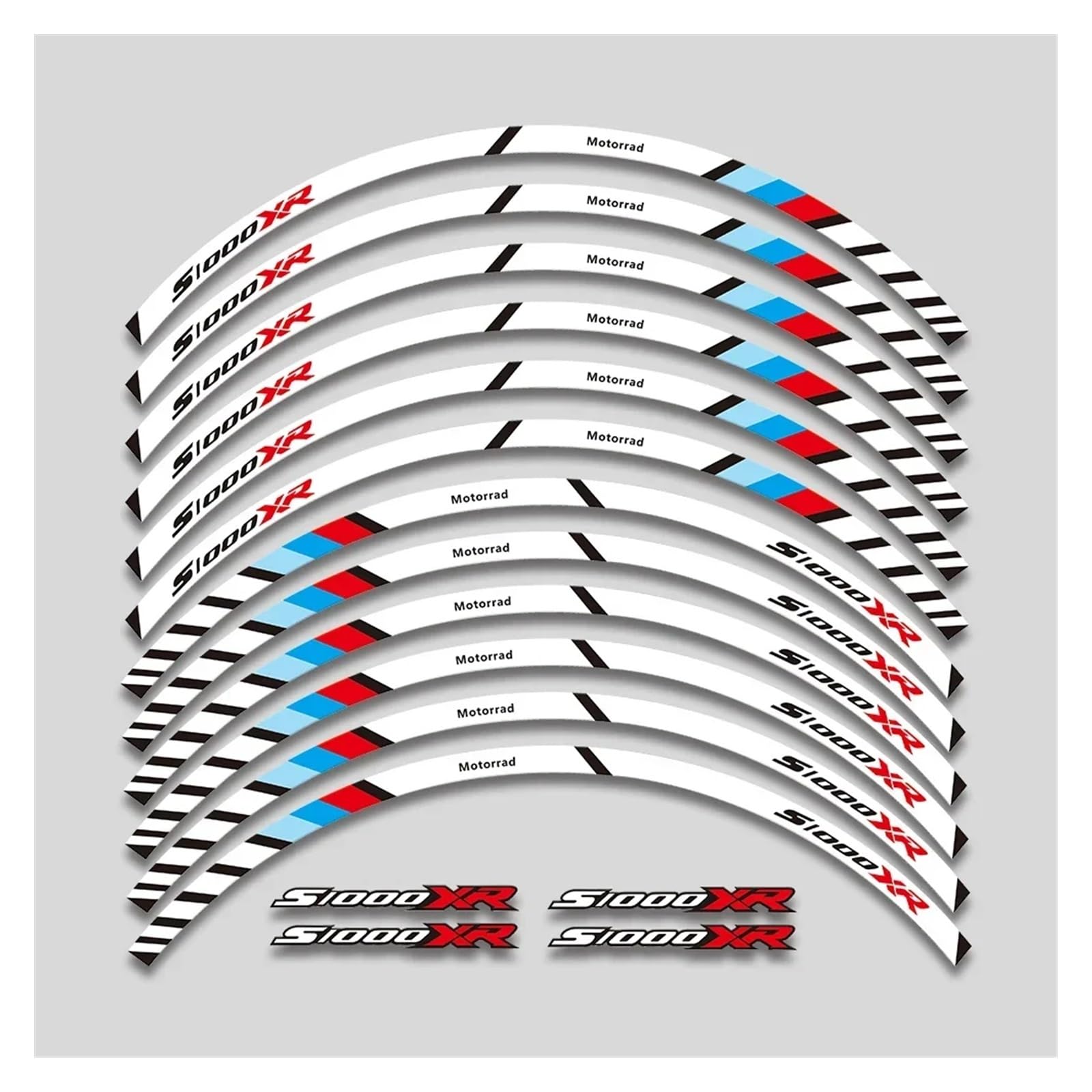 Für S1000XR S1000 S 1000 XR 1000xr Motorrad Räder Nabe Aufkleber Felge Reflektierende Streifen Dekorative Aufkleber Band Motorrad-Felgenaufkleber(White 1) von yjzYHL