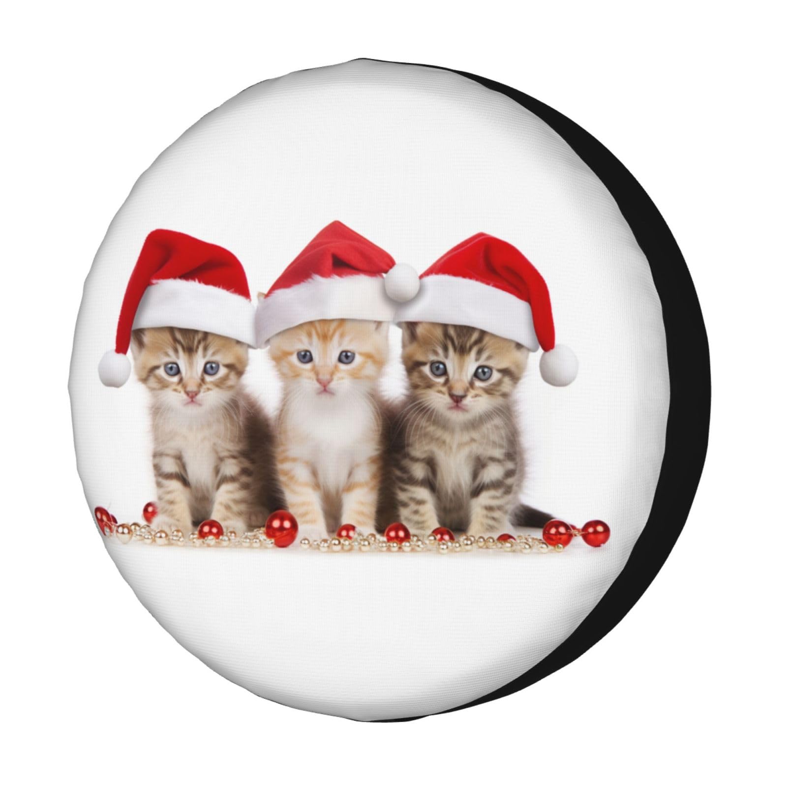 Merry Christmas Cats Ersatzreifenabdeckung, staubdicht, Sonnenrad-Reifenabdeckung, passend für Anhänger, Wohnmobil, SUV und viele Fahrzeuge, 40,6 cm (16 Zoll) von yomeeaaaa