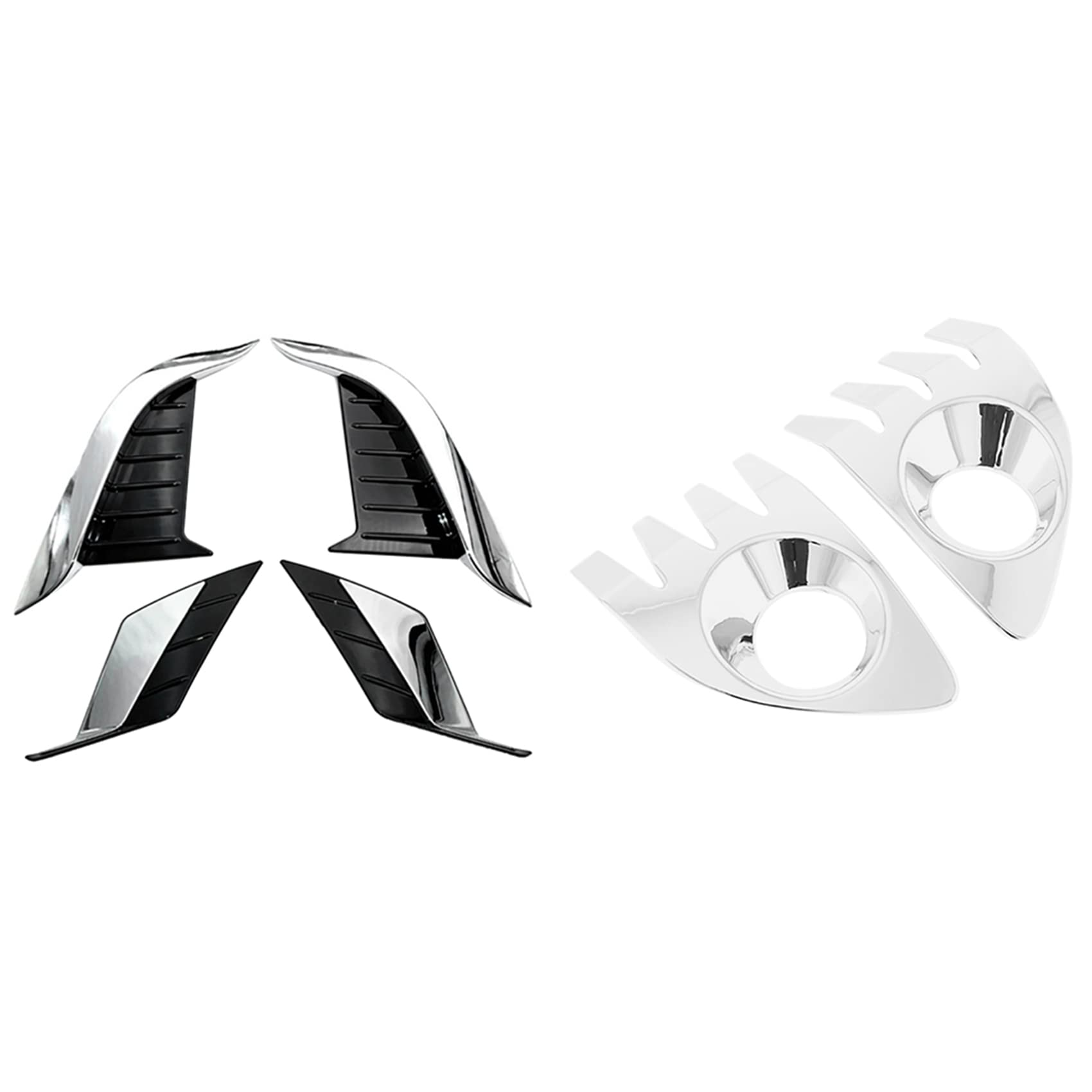 yomoe Nebelscheinwerfer aus ABS, Chrom, für Vorder- und Rückseite, für Augenlid-, Augenbrauenabdeckung, Zierleiste, Blende, Garnierung, 6 Stück von yomoe
