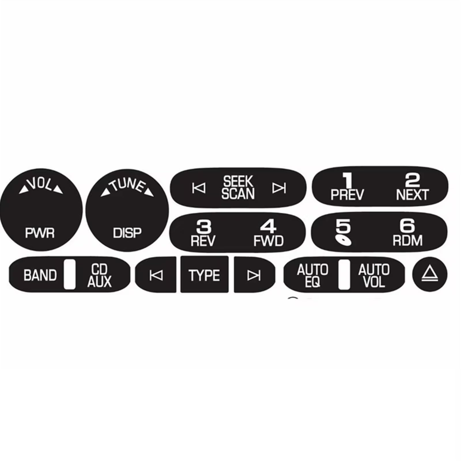 yoneleu Kompatibel Mit Cadillac Für Isuzu 2002–2005 2006, Autozubehör Für Radio-Navigations-Steuertaste, Reparatur-Aufkleber-Set, Armaturenbrett Auto Tasten Aufkleber von yoneleu