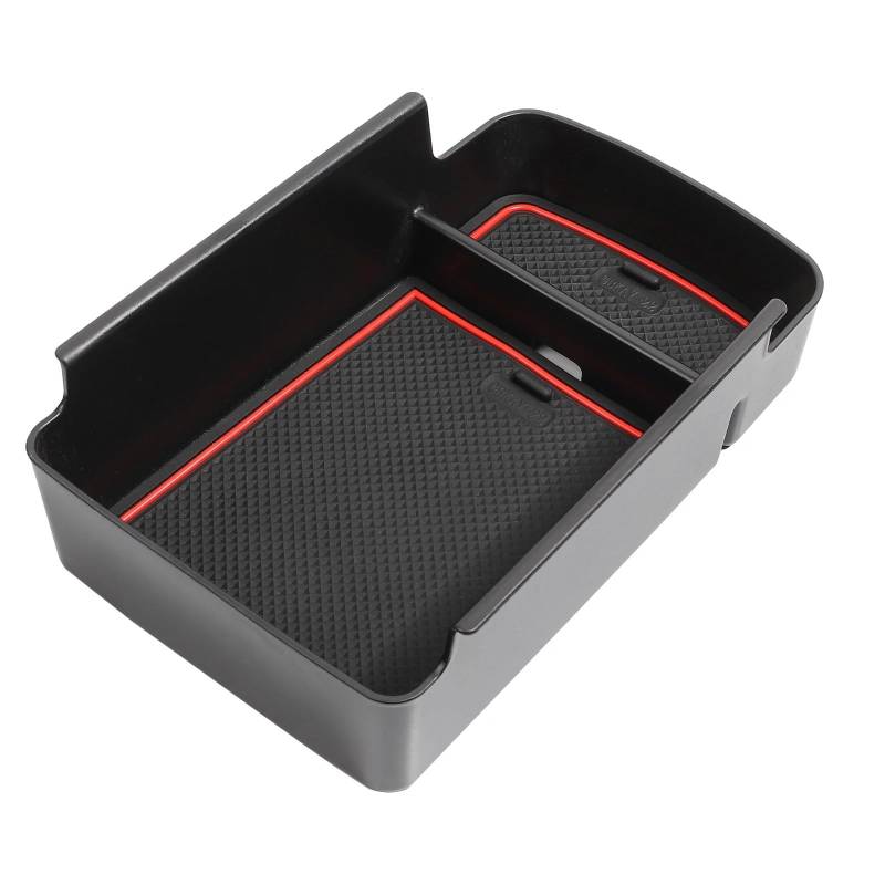 yoneleu Organizer Armlehne Tray Kompatibel Mit Chevrolet Für Trax 2024 Auto-Innenschubladen-Zubehörkonsolen-Organizer Auto-Mittelkonsolen-Organizer-Fach Armlehne(Red) von yoneleu