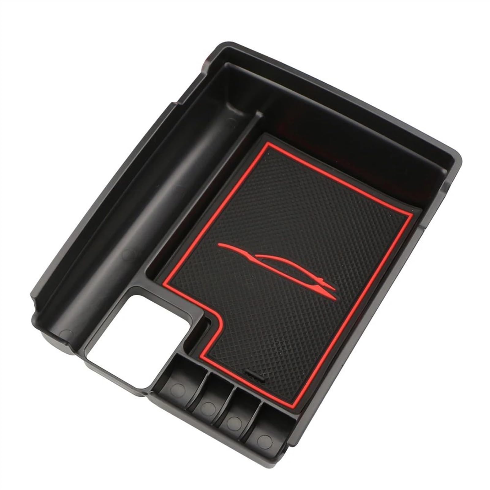 yoneleu Organizer Armlehne Tray Kompatibel Mit Nissan Für X-Trail T32 Für Rogue 2014 2015 2016 2017 2018 2019 2020 Auto Zentrale Steuerung Armlehne Lagerung Box(Red Pads) von yoneleu