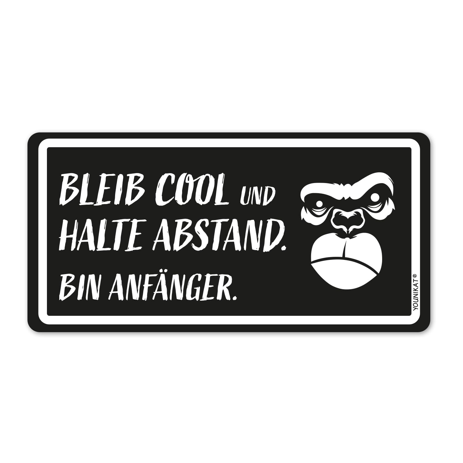 Auto-Magnet-Schild Anfänger Motiv Gorilla SW I 20 x 10 cm I kfz_772 von younikat