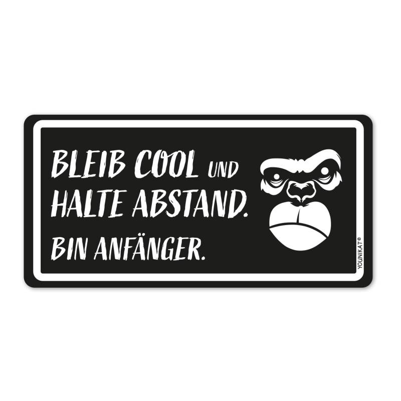 Auto-Magnet-Schild Anfänger Motiv Gorilla SW I 20 x 10 cm I kfz772 von younikat