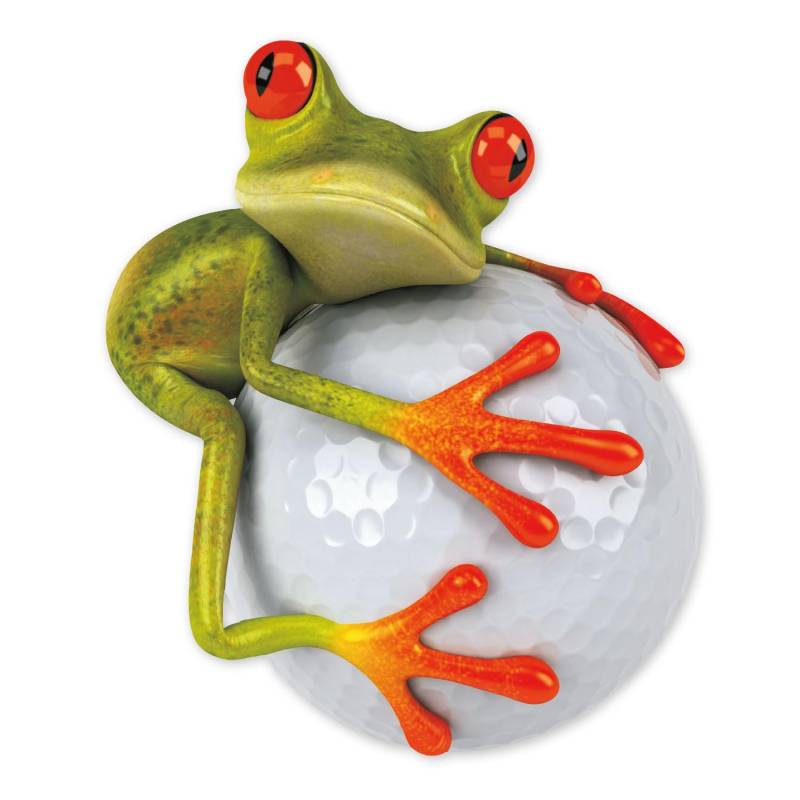 Sticker Frosch Golfball XL I 50 x 60 cm groß I Fahrzeug-Aufkleber wetterfest Auto-Aufkleber Wohnmobil Wohnwagen für Golfer Golf-Spieler I kfz_328 von younikat