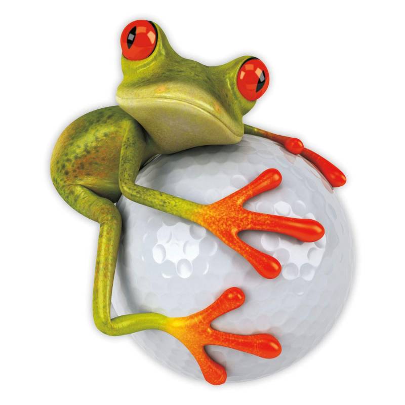 younikat Sticker Frosch Golfball I 10 x 11 cm groß I Fahrzeug-Aufkleber wetterfest Auto-Aufkleber Motorrad Laptop für Golfer Golf-Spieler I kfz_012 von younikat