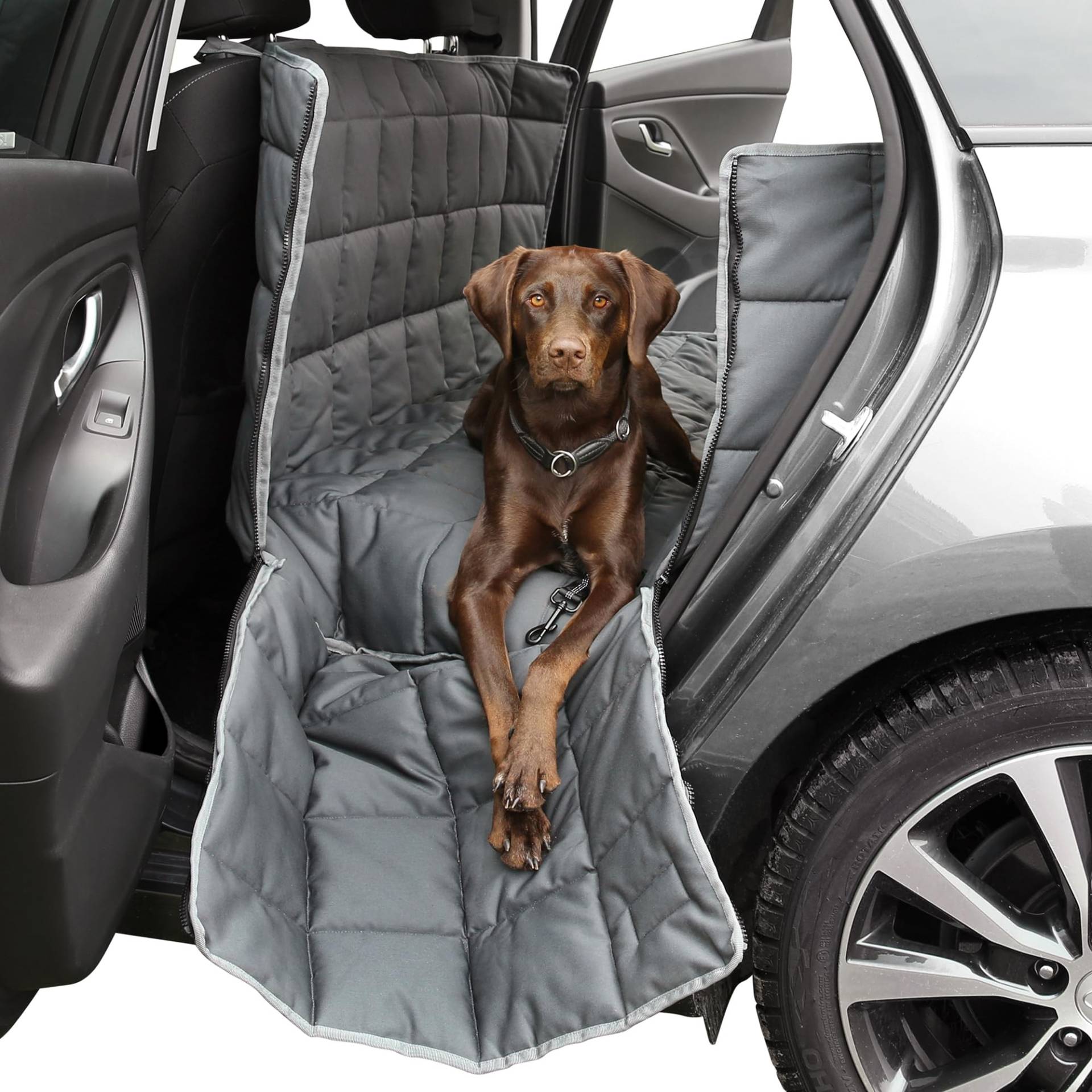 your GEAR Rapallo - Hunde Schondecke für Auto Rücksitzbank mit 2 Einstiegen, robust, weich, waschbar - für alle PKW von your GEAR
