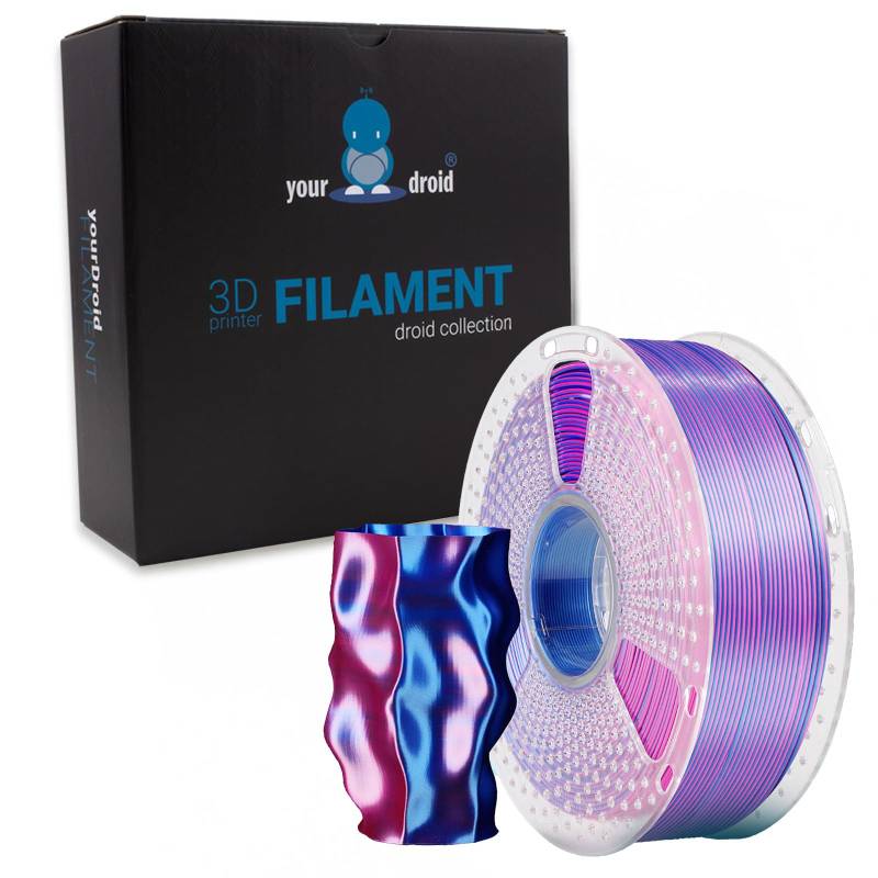 yourDroid DualColor Biosilk PLA+ Filament Rot/Blau 1.75mm 1kg von your droid