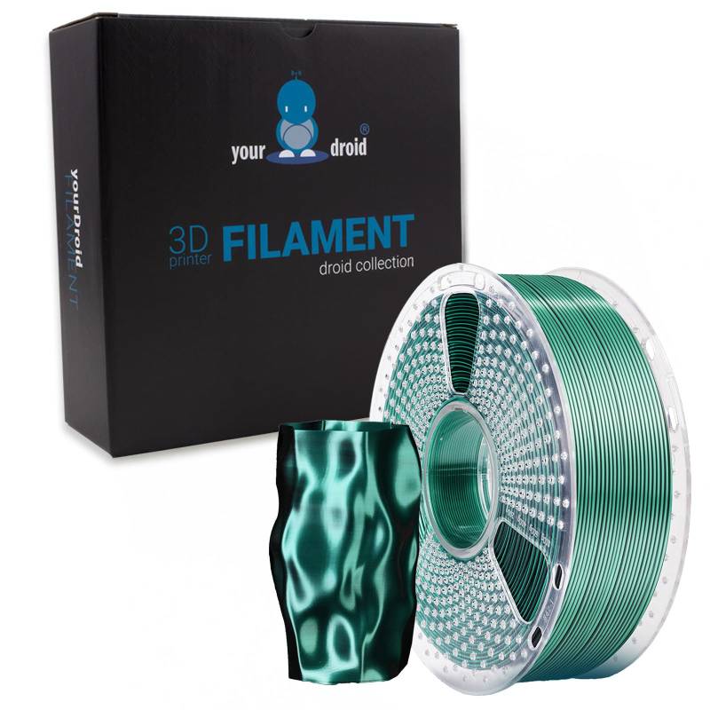 yourDroid DualColor Biosilk PLA+ Filament Schwarz/Grün 1.75mm 1kg von your droid