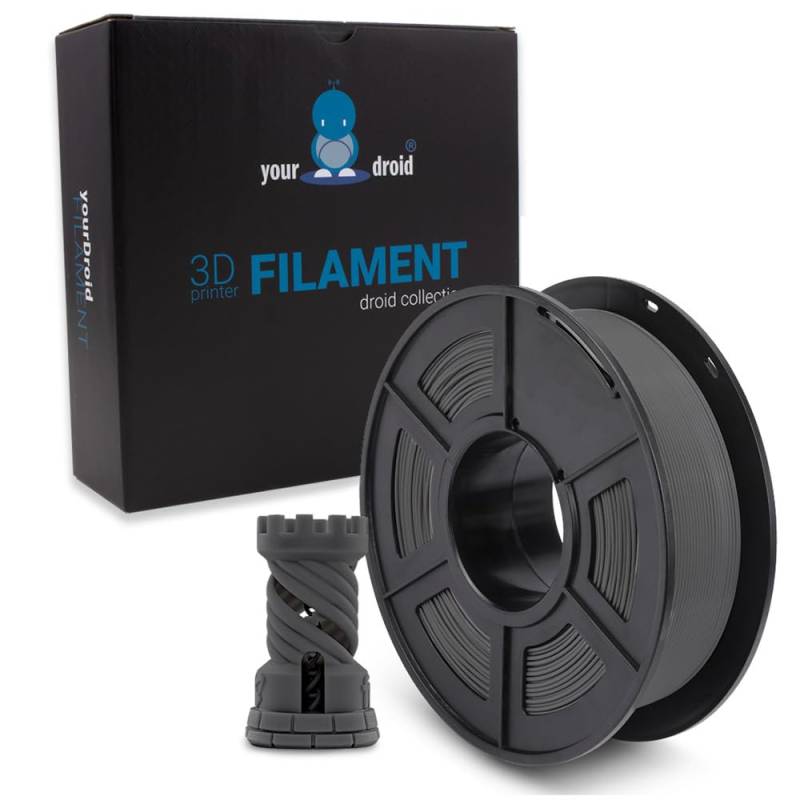 yourDroid PLA Filament Grau Matt 1.75mm 1kg 3D-Drucker von your droid