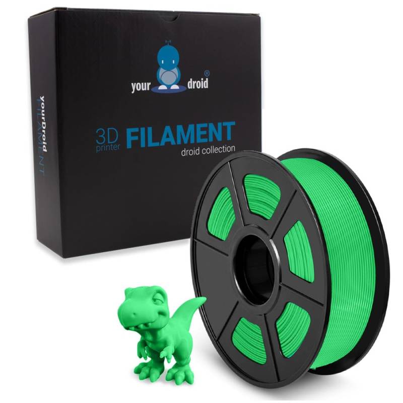 yourDroid PLA Filament Grün Matt 1.75mm 1kg Spule 3D-Drucker von your droid