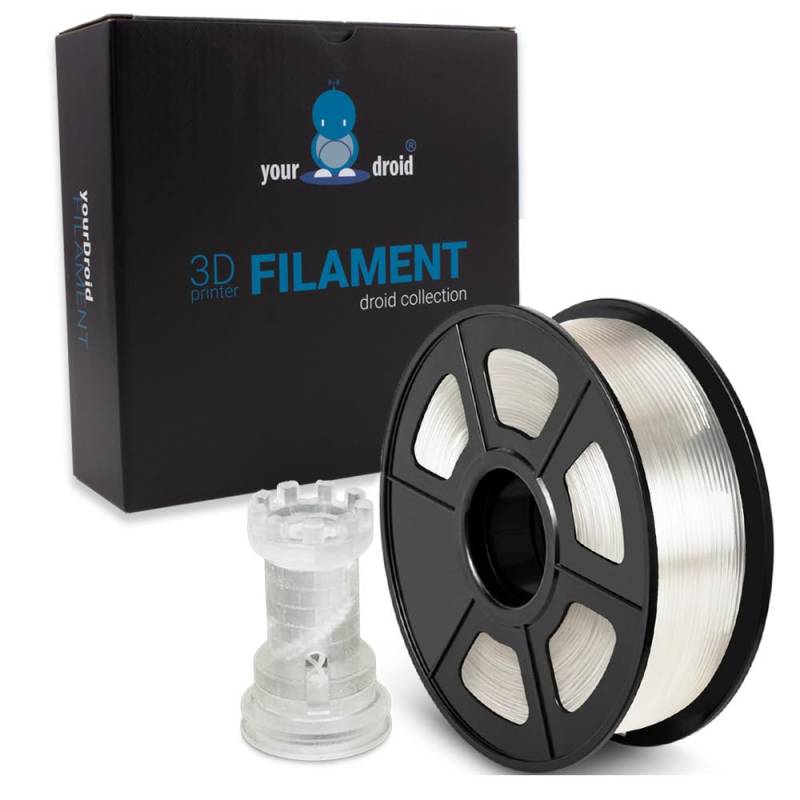 yourDroid PLA Filament Transparent 1.75mm 1kg 3D-Drucker von your droid