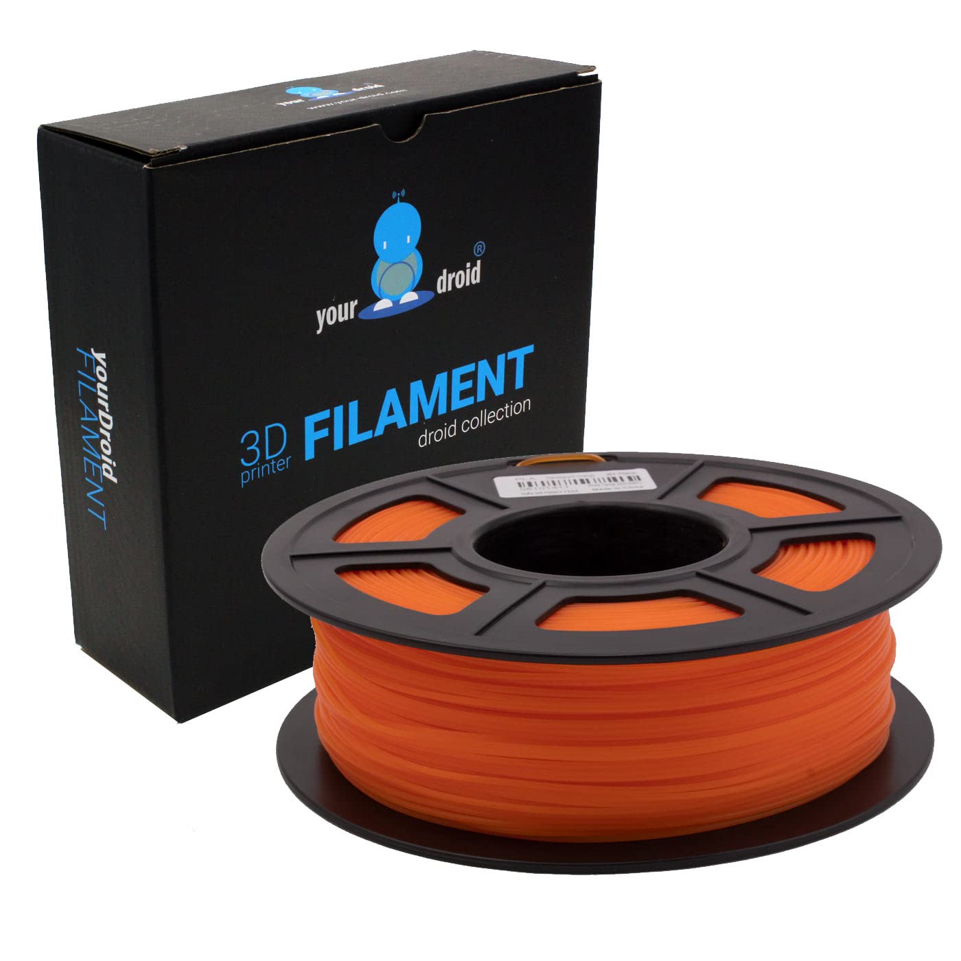 yourDroid PLA Filament Transparent Orange 1.75mm 1kg 3D-Drucker von your droid