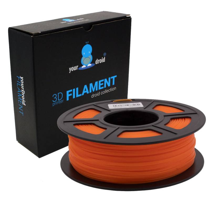 yourDroid PLA Filament Transparent Orange 1.75mm 1kg 3D-Drucker von your droid