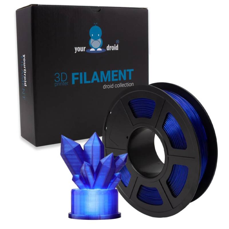 yourDroid TPU Filament Transparent Blau 1.75mm 500g 3D-Drucker von your droid