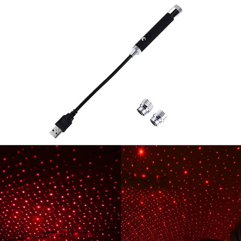 yufana Innen Atmosphäre Licht, USB NachtlichtBunt Auto, Mini Auto Decke Starlight, LED-Atmosphäre-Lichter, Mini Auto Innen Lampe, Geeignet für Die Partybar im Auto zu Hause（Rotlicht） von yufana