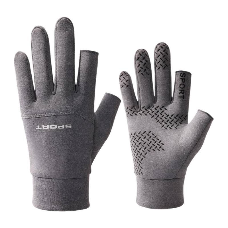 yuwqqoajv Cut Finger wasserdichte Outdoor Angelhandschuhe für Männer und Frauen Herren Winter wasserdichte Fahrradhandschuhe Handschuhe Outdoor, Graue zwei Finger von yuwqqoajv